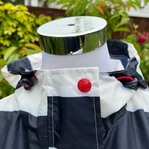 JOULES Right as Rain French Navy Stripe Golightly Raincoat Size 6 Packable - Picture 10 of 16